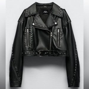 Zara studded faux leather jacket (current season)